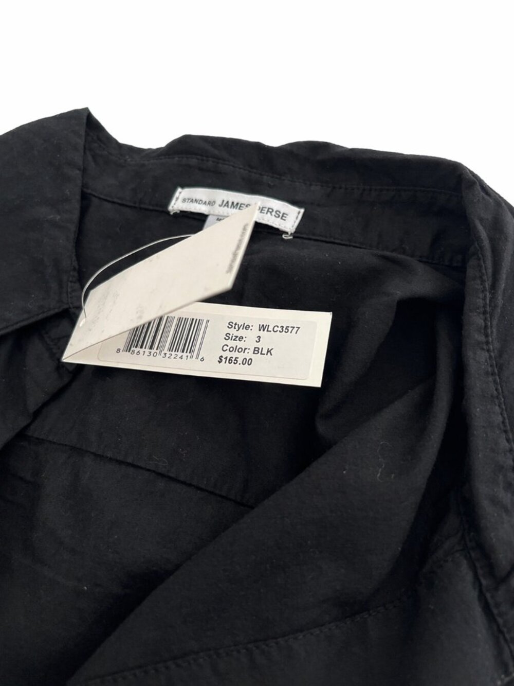 James Perse Black Shirt Size 3 Stretch Side Panels Chic Minimalist Top - Picture 6 of 6